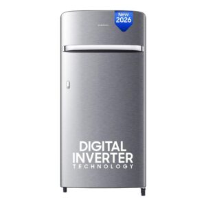 Samsung 189 L, 5 Star, Digital Inverter, Direct-Cool Single Door Refrigerator (RR21H2G25S8/HL, Silver, Elegant Inox, Single Touch Defrost, 2026 Model)