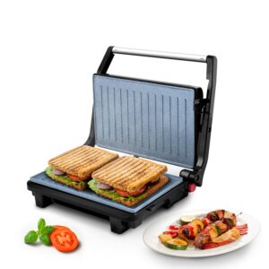 Wipro Elato BS202 1000 Watt Ceramic Grill Sandwich Maker, Scratch Resistant, 180? Open Sandwich Griller, Auto Cutoff, Non Toxic BPA, PTFE & PFOA Free, 2 Year Warranty, Regular Bread Size for 2 Slices