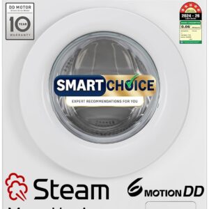 LG Smart Choice, 7 Kg, 5 Star, Steam, Inverter Direct Drive Technology, 6 Motion DD, Fully-Automatic Front Load Washing Machine (FHB1207Z2W, Remove Allergens & Stain, In-Built Heater, Essence White)