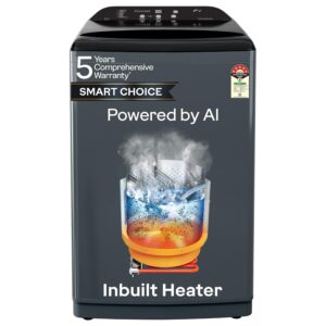 Godrej 8 Kg 5 Star with 5 Years Comprehensive Warranty, AI Powered, Inbuilt Heater, Fills Tub At ~0 Water Pressure, Fully Automatic Top Load Washing Machine (WTEON ADAC 80 5.0 FEFH GLGR, Glacial Grey)
