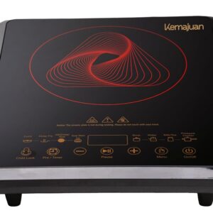 Induction Cooktop 2000W | Induction Cooker | Full crystalline Glass Top, Touch Control, Fast Heating, Energy Efficient for Home Kitchen Cooking | Color - Black