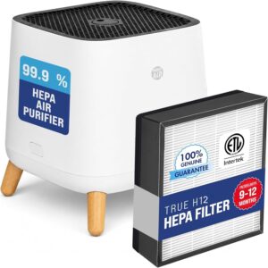 Smart Air Sqair Air Purifier with 360? air circulation for Home & Office | Removes 99.5% PM 0.1, dust, viruses | Long Filter Life with Extra Thick HEPA filter | Coverage area 430 sq. ft | White