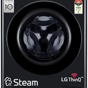 LG 12 Kg, 5 Star, AI Direct Drive Technology, Wi-Fi, Steam Fully Automatic Front-Loading Washing Machine (FHP1412Z5O, Intelligent & Convenient Fabric Care, Allergy Care, Remote Control, Onyx Black)