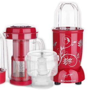 Wonderchef Nutri Blend Complete Kitchen Machine, 22000 RPM Mixer Grinder, Blender, Chopper, Juicer & Smart Multifunctional Vegetable/Fruit Peeler for Kitchen with Containers, Stainless Steel Blade