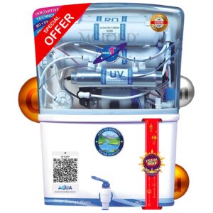 AquaGrand Domestic Water Purifier Alkaline + Copper | RO + LED UV + Zinc + TDS Controller | 9-Stage Purification | 12L Storage | Ideal for Home & Office | Free Body Cover