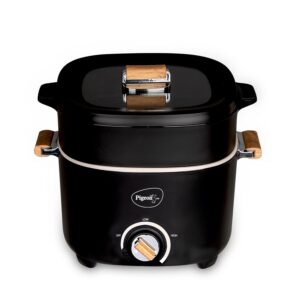 Pigeon Stainless Steel By Stovekraft Everyday Plus Multi-Cook Kettle,1000 Watts,2.5 Litre, Used For Boil, Brew, Cook & Serve All In One (Black)