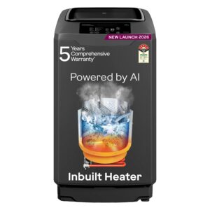 Godrej 7 Kg 5 Star, AI Powered, Fabrisafe Steel Drum, Magic Lint Filter, Fills Tub At ~0 Water Pressure, Fully-Automatic Top Load Washing Machine (WTEON ALP 70 5.0 FDUN GPGR, Graphite Grey)
