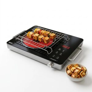 Kaff 2200W Electric Infrared Cooktop Stove | High Gloss Glass Finish | Digital Display | 4 Preset Cooking Modes | Touch Control | SS Finish | Infrared Induction/Hot PLate