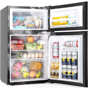 LEONARD USA 122 L Inverter Double Door Automatic Mini Fridge & Wine Chiller With Separate Deep Freezer Compartment For Preserving Ice & Meat For Home Bar (Based On American Technology) (Black)