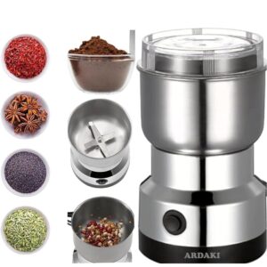 ARDAKI Mini Mixer Grinder Machine for Kitchen Mixer Grinder Multi Functional Coffee Herbs Spices Nuts Grain Seasonings Spices Mill Powder Machine Stainless Steel Mixie Small Kitchen Appliance