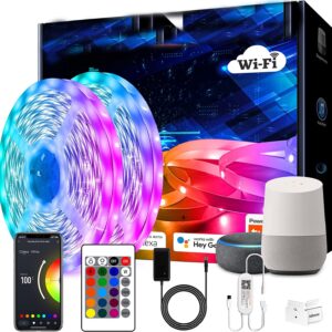 Gesto 10 Meters Rgb Strip Lights for Room with Adaptor - Music Sync RGB Lights with Alexa, Google & App and Remote Operated ? 600 Led Waterproof Smart Led Light - Multicolor Lights for Home,Bedroom,Pc