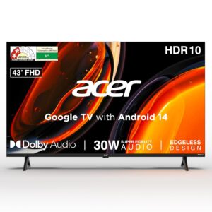 Acer 108 cm (43 inches) Ultra I Series FHD Smart LED Google TV AR43FDJGU2841BD (Black) 2025 Model