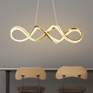 Smartway? ? Linear Rise LED 102Cm| Google & Alexa| Height Adjustable| 3 Light Mode| Modern LED Ceiling Chandelier for Living Room, Dining, Bedroom, Hall, Kitchen, Office, Luxury Decorative Lighting
